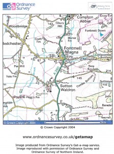 OS map of Fontmell Magna