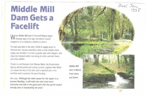 Press cutting about Middle Mill Dam repairs